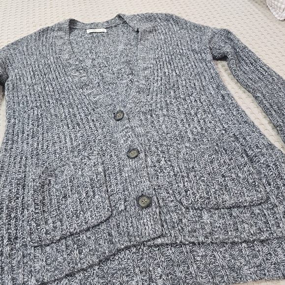 Abercrombie Gray Knit Cardigan, Dark Grey, Size M/L - Picture 6 of 8